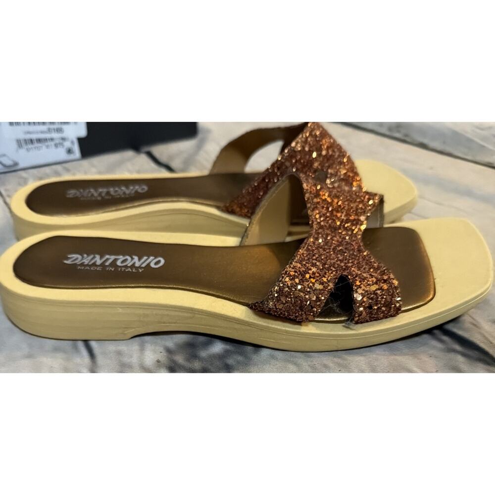 D'Antonio Women’s Dark Bronze Glitter Slide Sandals Women’s 8 NWOB
